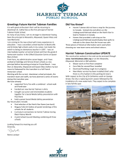 Greetings Future Harriet Tubman Families Did You Know? Harriet