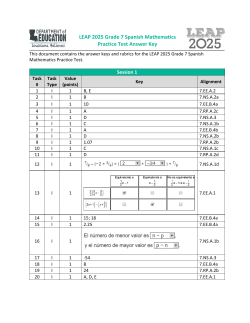 LEAP 2025 Grade 7 Spanish Math Practice Test Answer Key