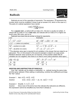 Radicals - VCC Library
