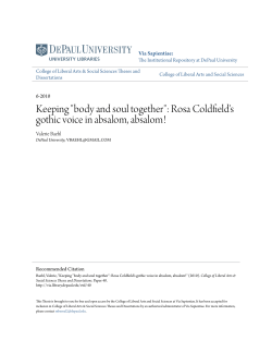 Rosa Coldfield`s gothic voice in absalom, absalom!