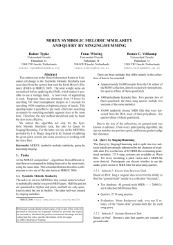 mirex symbolic melodic similarity and query by - Music