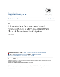 A Rationale for an Exception to the Seventh Amendment Right to a