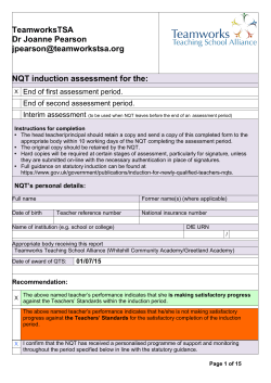 Exemplar interim assessment form