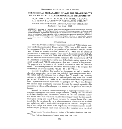 THE CHEMICAL PREPARATION OF AgCI FOR MEASURING 36C1
