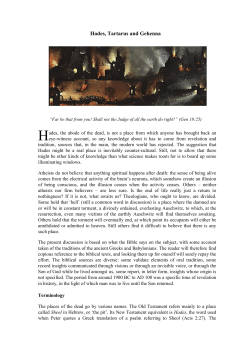 Hades, Hell and Gehenna
