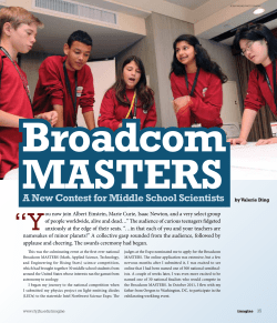 A new Contest for Middle School Scientists by Valerie Ding