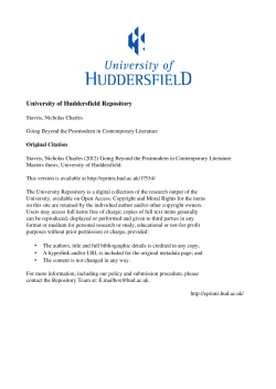 - the University of Huddersfield Repository
