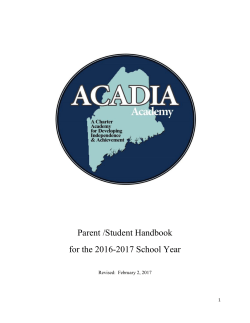 Parent Handbook - ACADIA Academy