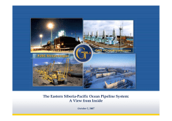 The Eastern Siberia-Pacific Ocean Pipeline System