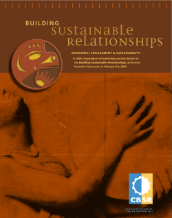 Building Sustainable Relationships: Aboriginal Engagement