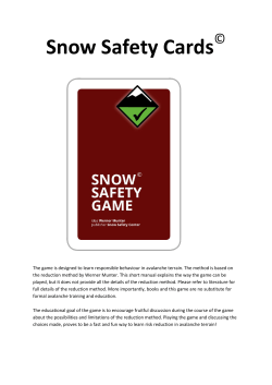 Snow Safety Cards - Snow Safety Center