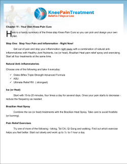 Chapter 11 - Your Own Knee-Pain Cure ere is a handy summary of