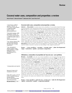 Coconut water uses, composition and properties: a review