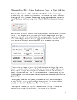 Microsoft Word 2011 - Setting Headers and Footers in Word 2011 Mac