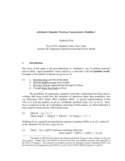 Attributive Quantity Words as Nonrestrictive Modifiers