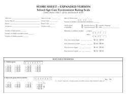 SCORE SHEET – EXPANDED VERSION School
