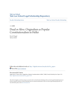 Dead or Alive: Originalism as Popular Constitutionalism in Heller