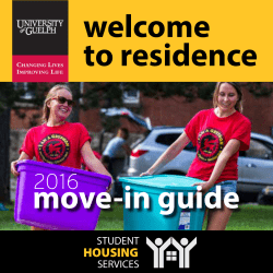 Move-In Guide - University of Guelph Student Housing Services