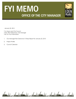 January 23, 2015 To - City of Eden Prairie