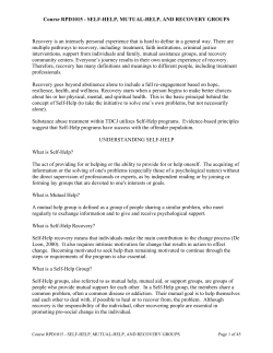 Course RPD1015 - Self-Help, Mutual