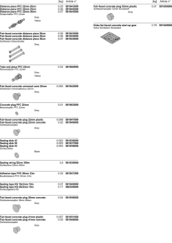 Article n&deg; [kg] Article n&deg; [kg] Distance piece FFC 22mm 20cm