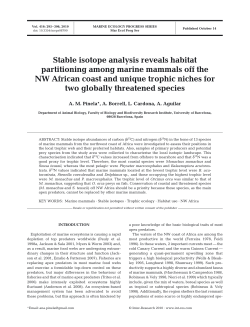Stable isotope analysis reveals habitat partitioning among marine