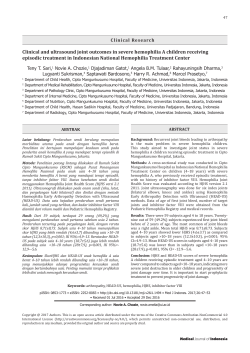 Clinical and ultrasound joint outcomes in severe hemophilia A