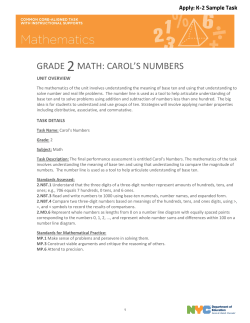 GRADE 2MATH: CAROL`S NUMBERS
