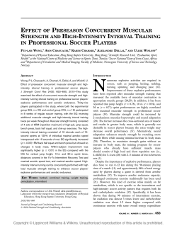 effect of preseason concurrent muscular strength and high