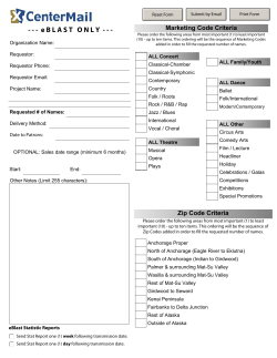 CenterMail List Request - Alaska Center for the Performing Arts