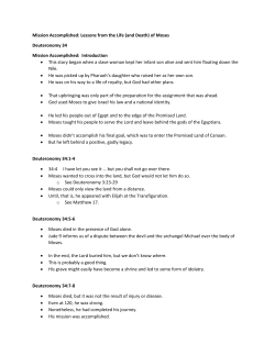 Mission Accomplished: Lessons from the Life (and Death) of Moses