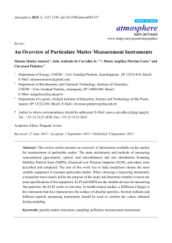 An Overview of Particulate Matter Measurement Instruments