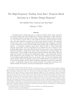The High-Frequency Trading Arms Race: Frequent Batch Auctions