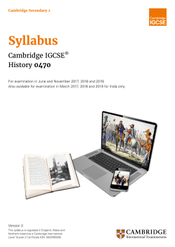 Syllabus - Cambridge International Examinations