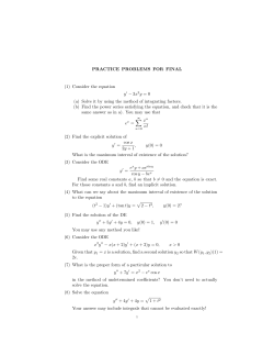 PRACTICE PROBLEMS FOR FINAL (1) Consider the equation y