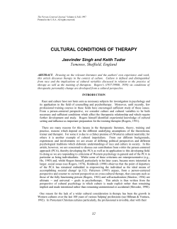 The Person-Centered Journal, Volume 4, Fall, 1997
