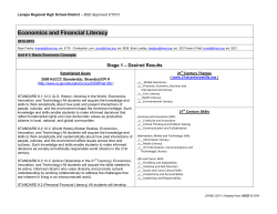 Economics and Financial Literacy - Lenape Regional High School