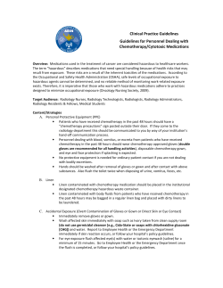 Guidelines for Personnel Dealing with Chemotherapy/Cytotoxic
