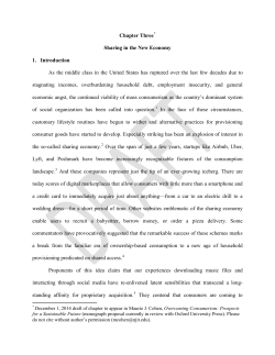 Chapter Three Sharing in the New Economy 1. Introduction As the