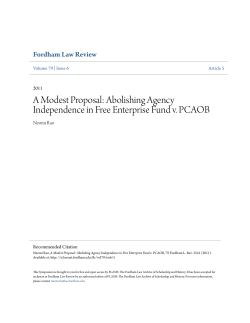 A Modest Proposal: Abolishing Agency Independence in Free