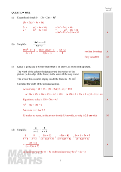 1 QUESTION ONE (a) Expand and simplify: (3x + 2
