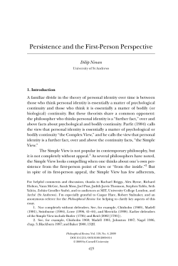 Persistence and the First-Person Perspective