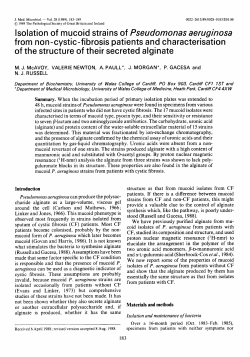 Isolation of mucoid strains of Pseudomonas aeruginosa from non