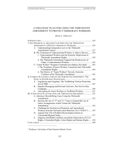 A Strategic Plan for Using the Thirteenth Amendment to Protect