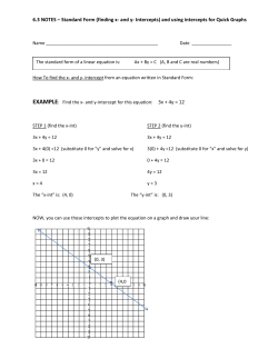 6.3 NOTES &ndash; Standard Form (finding x- and y