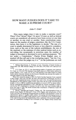 HOW MANY JUDGES DOES ITT AKE TO MAKE A SUPREME