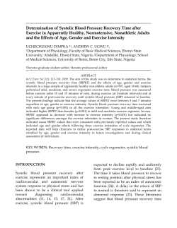 Determination of systolic blood pressure recovery time after exercise