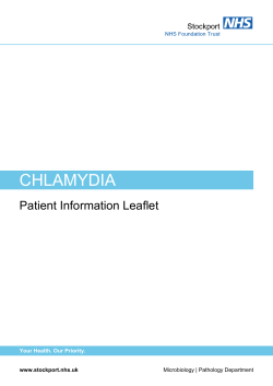 chlamydia - Stockport Laboratory Medicine