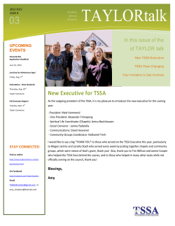 Spring/Summer 2013 Issue of TAYLORtalk.