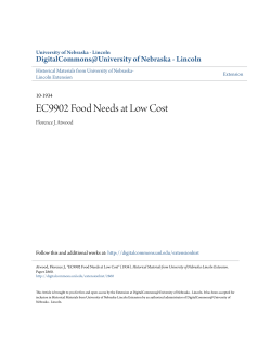 EC9902 Food Needs at Low Cost - DigitalCommons@University of